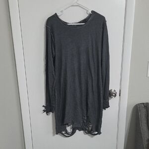 POL Charcoal Long Sleeve Top